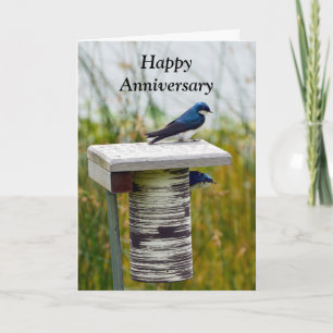 Happy Jubileum Tree Swallow Paar Kaart