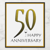 HAPPY JUBILEUM Wijnflesje Etiket (Enkel label)