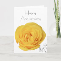 Happy Jubileum Yellow Rose Kaart
