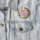 Happy Juli 27th Floral Happy Message Button (In situ)