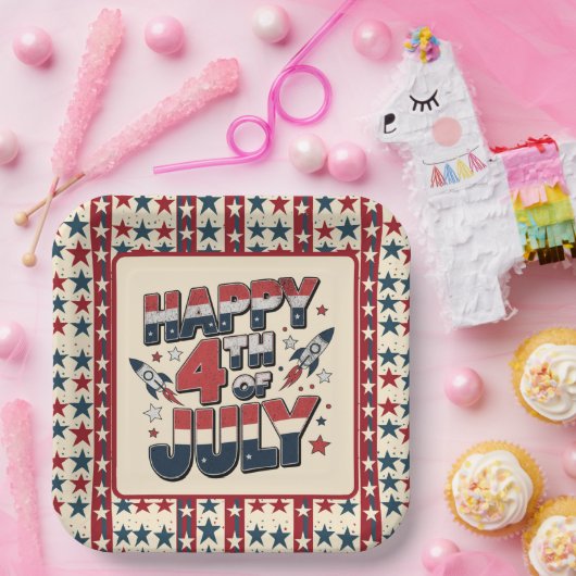 Happy Julth 4 de Papieren Bordje (Feest)