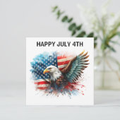Happy July 4th Eagle Kaart (Staand voorkant)