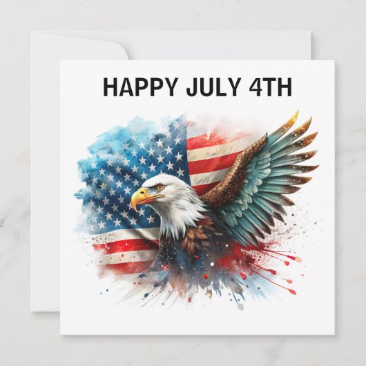Happy July 4th Eagle Kaart (Voorkant)