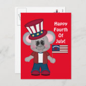 Happy July Vierde Muis briefkaart (Voorkant / Achterkant)