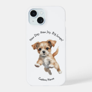 Happy Jumping Dog Art - Gelukkig iPhone 15 Hoesje