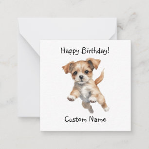 Happy Jumping Dog Art – Happy Birthday Gift Notitiekaartje