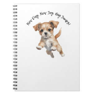 Happy Jumping Dog Art - New Day Positieve Gift Notitieboek
