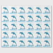Happy Jumping Dolphin met bubbels Cadeaupapier (Vlak)