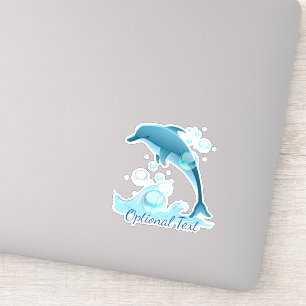 Happy Jumping Dolphin met bubbels Sticker