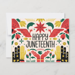 Happy Juneteenth 2025 Kleurrijke Vrijheidsdag Briefkaart