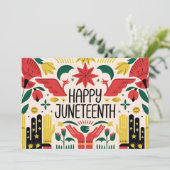 Happy Juneteenth 2025 Kleurrijke Vrijheidsdag Save The Date (Staand voorkant)