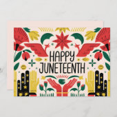 Happy Juneteenth 2025 Kleurrijke Vrijheidsdag Save The Date (Voorkant / Achterkant)