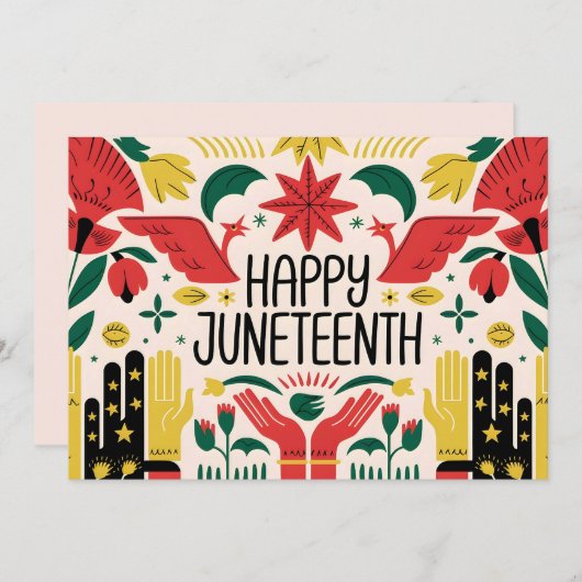 Happy Juneteenth 2025 Kleurrijke Vrijheidsdag Save The Date (Voorkant / Achterkant)