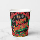 Happy Juneteenth 8oz Cups Papieren Bekers (Achterkant)
