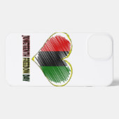 happy juneteenth african flag heart iPhone hoesje (Achterkant horizontaal)