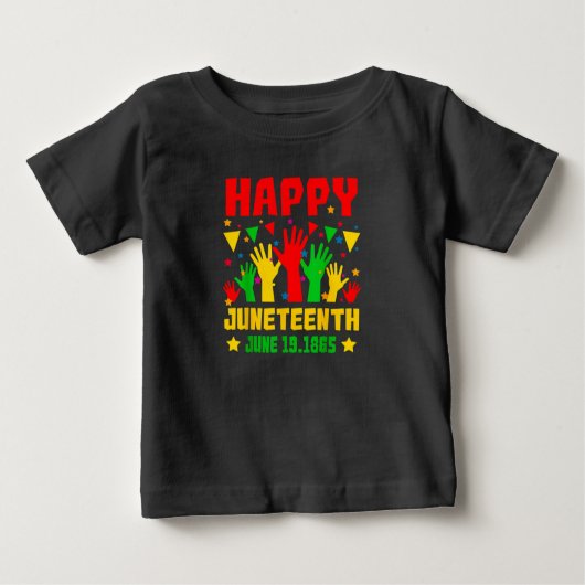 Happy Juneteenth Black Red Green Yellow Hands (Voorkant)
