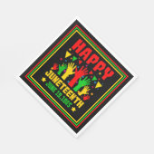Happy Juneteenth Black Red Green Yellow Hands Pap Servet (Hoek)
