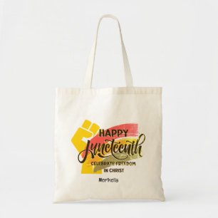 HAPPY JUNETEENTH Christelijk Tote Bag
