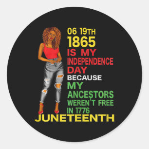 Happy Juneteenth is Mijn Onafhankelijkheidsdag Fre Ronde Sticker