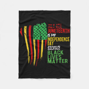 Happy Juneteenth is mijn onafhankelijkheidsdag gra Fleece Deken