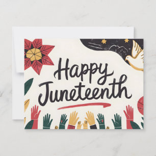 Happy Juneteenth Kleurrijke Vrijheidsdag Design Briefkaart