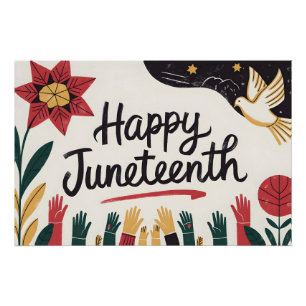 Happy Juneteenth Kleurrijke Vrijheidsdag Design Perfect Poster