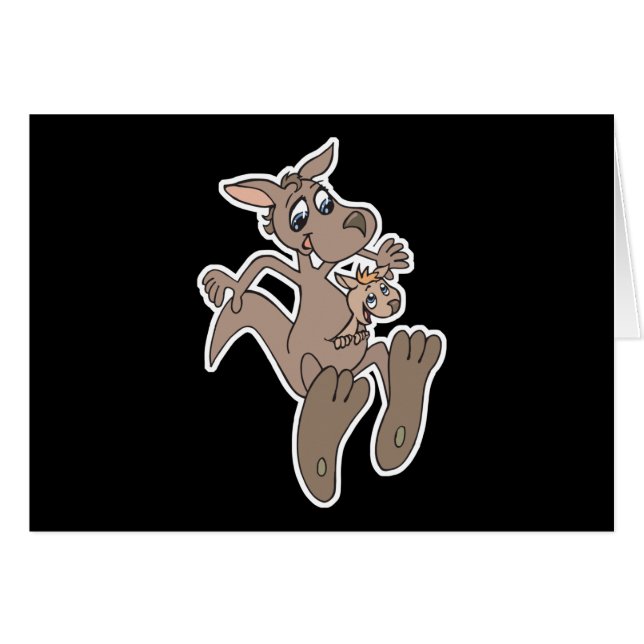 happy kangaroo en joey (Voorkant Horizontaal)