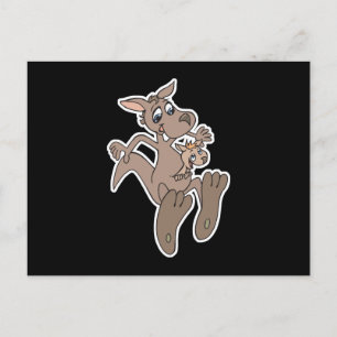 happy kangaroo en joey briefkaart