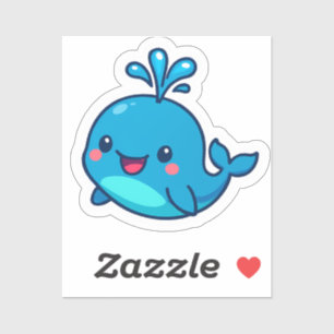 Happy Kawaii Baleine Sticker - mignon ami Océan