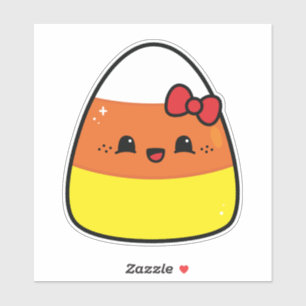 Happy Kawaii Candy Corn Girl voor Halloween Sticker