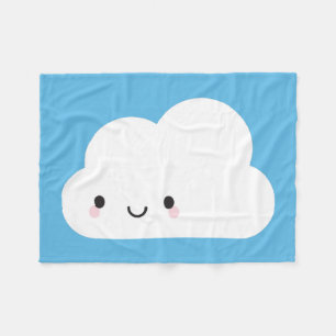 Happy Kawaii Cloud Fleece Deken