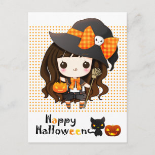 Happy Kawaii Halloween Feestdagenkaart