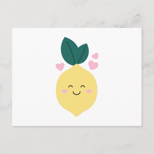 Happy Kawaii Lemon Briefkaart (Voorkant)