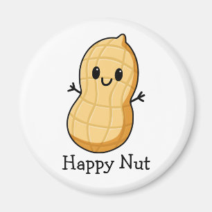 Happy Kawaii Peanut Cartoon – Schattigee glimlache Magneet