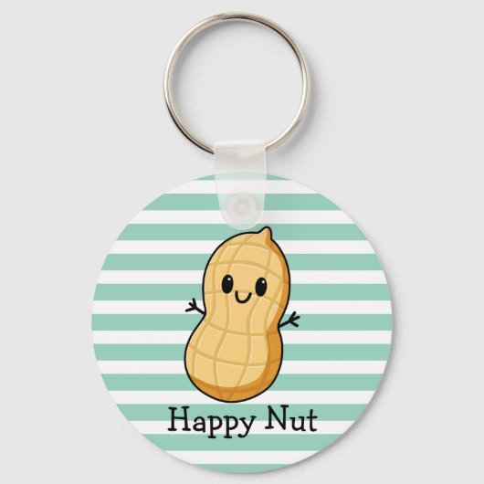 Happy Kawaii Peanut Cartoon – Schattigee glimlache Sleutelhanger (Voorkant)