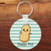 Happy Kawaii Peanut Cartoon – Schattigee glimlache Sleutelhanger (Voorkant)