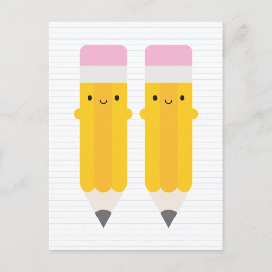 Happy Kawaii Pencils Briefkaart (Voorkant)