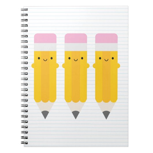 Happy Kawaii Pencils Notitieboek (Voorkant)