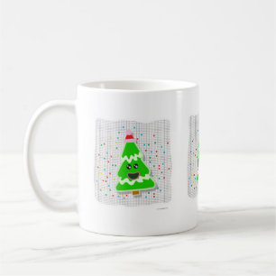 Happy Kawaii Style Cartoon kerstboom Koffiemok
