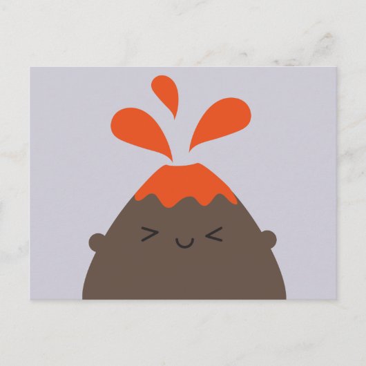Happy Kawaii Volcano Briefkaart (Voorkant)
