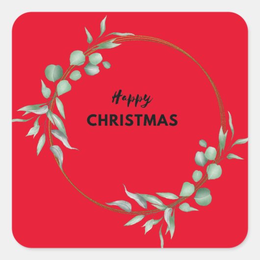 Happy Kerst stickers (Voorkant)