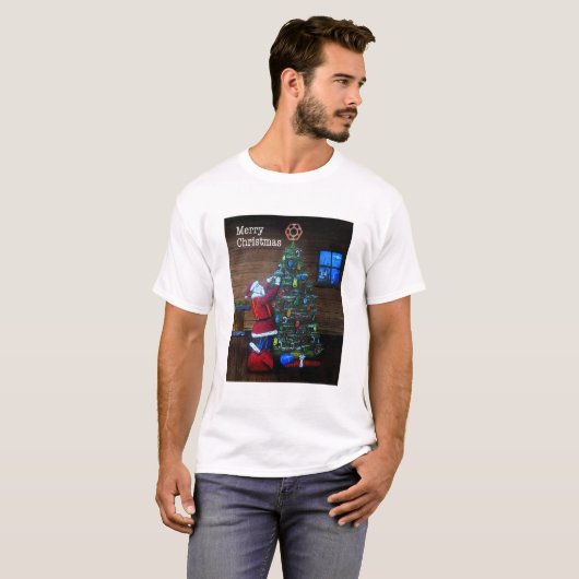 Happy kerstartiborist Tree Surgeon Rigning Tree T-shirt (Voorkant volledig)