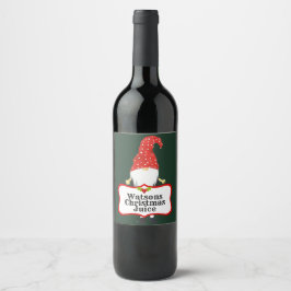 Happy kerstfeest Elf Eigen Wijnlabel Wijn Etiket