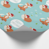Happy Kerstfox Cadeaupapier (Hoek)