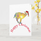 Happy kerstgeit Santa Kaart (Gele Bloem)