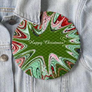 Happy Kerstman Artsy Button