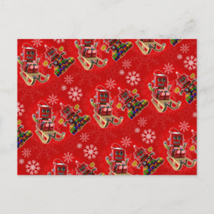 Happy Kerstmas speelgoed robot Feestdagenkaart