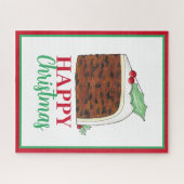 Happy Kerstmis Britse Cake Slice Homemade Legpuzzel (Horizontaal)