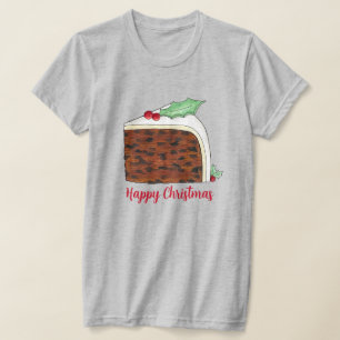 Happy Kerstmis Britse Cake Slice Homemade T-shirt