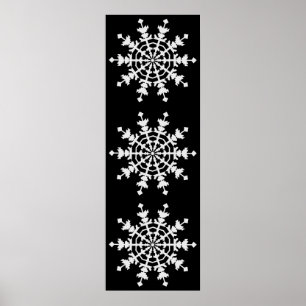 Happy Kerstmis - Ice Crystal - Sneeuwvlok Poster